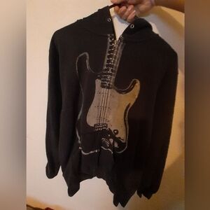 fender black guitar zip up